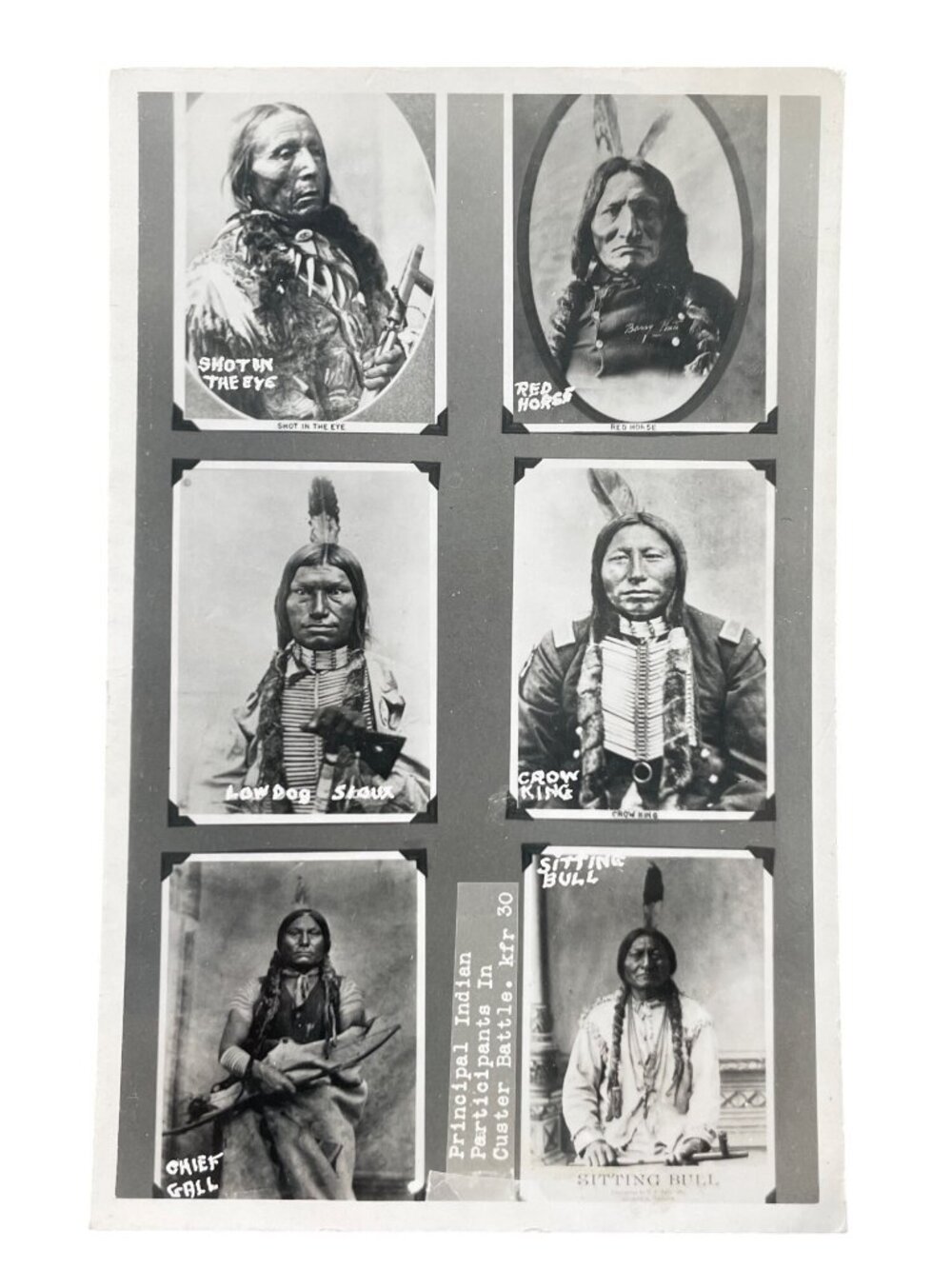 Antique Real Picture Postcard Native American Principal Indians Cluster Battle